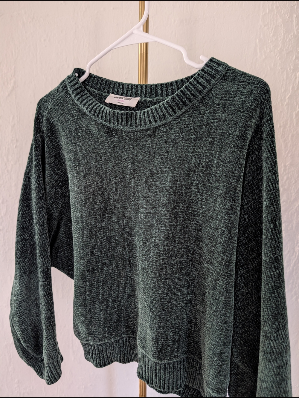 Double Zero Green Chenille Crewneck Sweater | Women's S